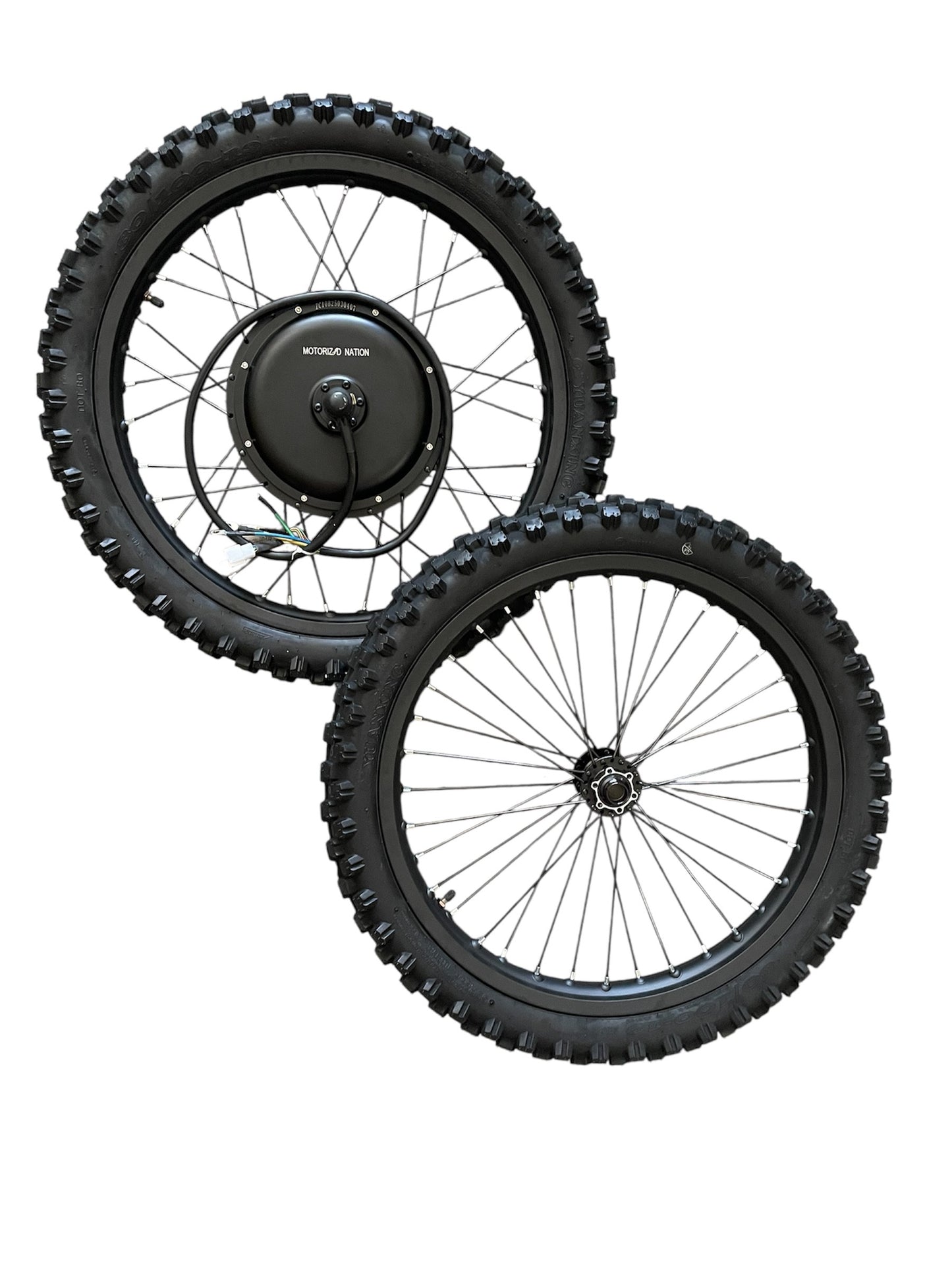 19 inch Electric Enduro Motorcycle Wheel Set, 5000W Hub Motor, Front and Rear Wheel Set